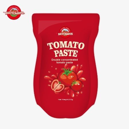 กระเป๋าสตางค์พาสต้ามะเขือเทศขนาด 210 กรัม ตอบสนองมาตรฐานการผลิต ISO HACCP BRC และ FDA