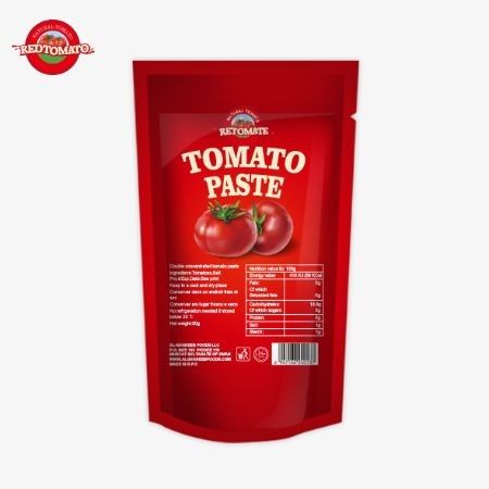 ISO Pouch Tomato Paste 227g พาสต้าทอมาต้าเข้มข้นสองเท่าที่มีความบริสุทธิ์ตั้งแต่ 30% ถึง 100%