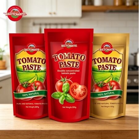 200 กรัม พาสต้าทอมาต้าแบบกระเป๋ายืน - ISO HACCP BRC Certified ความบริสุทธิ์ 30%-100% รสหวานและเค็ม
