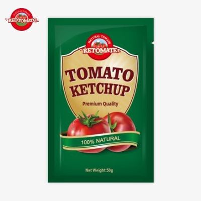 กระเป๋าเคชัปพรีเมี่ยม 50 กรัมจากจีน ได้รับการรับรองจาก ISO HACCP และ FDA มีในราคาโรงงาน